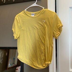 Gymshark Yellow Knot Front Cropped Tee